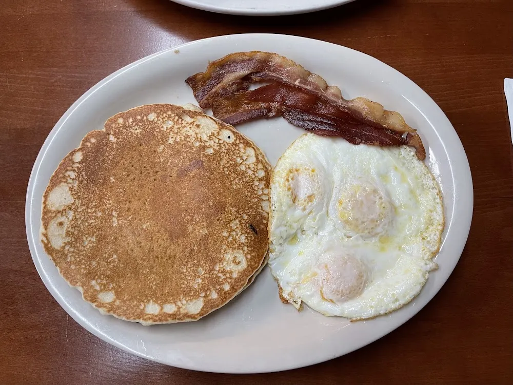 Pancake Eggs and Bacon